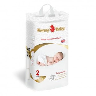 Подгузники детские одноразовые Mommy Baby (размер 2),  4-8 кг, 56 шт